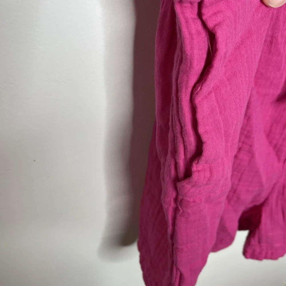 Old Navy Gauze Romper Pink Womens Size M Travel Beach Resort Vacation Cotton - Picture 6 of 8